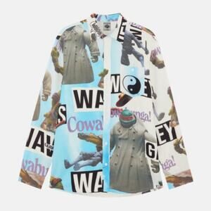 TMNT x Wavey Garms All-Over Print Button Up Shirt Mens Size L MSRP $150